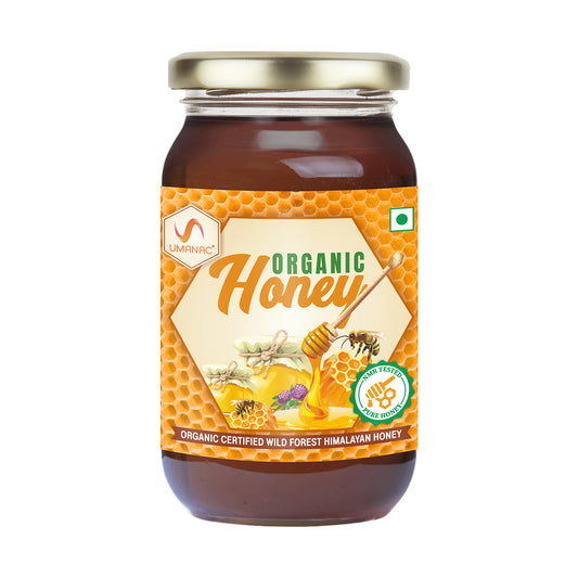 Umanac Organic Honey 500Ml | 100% Pure & Natural | Certified Organic | Wild Himalayan Forest Honey | Natural & Unprocessed | Unfiltered Raw Honey | No Sugar Adulteration | Rich in Vitamins & Minerals