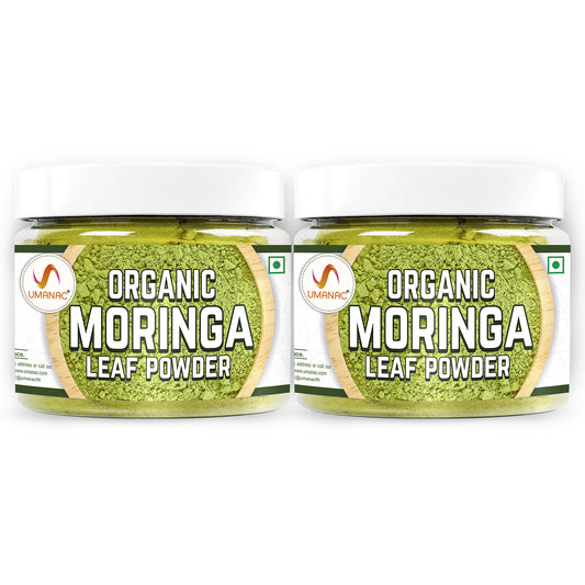 Umanac Organic Moringa Powder-150g | 100% Organic | Drumstick Leaf Powder | Antioxidant | Protein-Rich | 93 Essential Vitamins | Nature's Best Superfood | Pack of 2